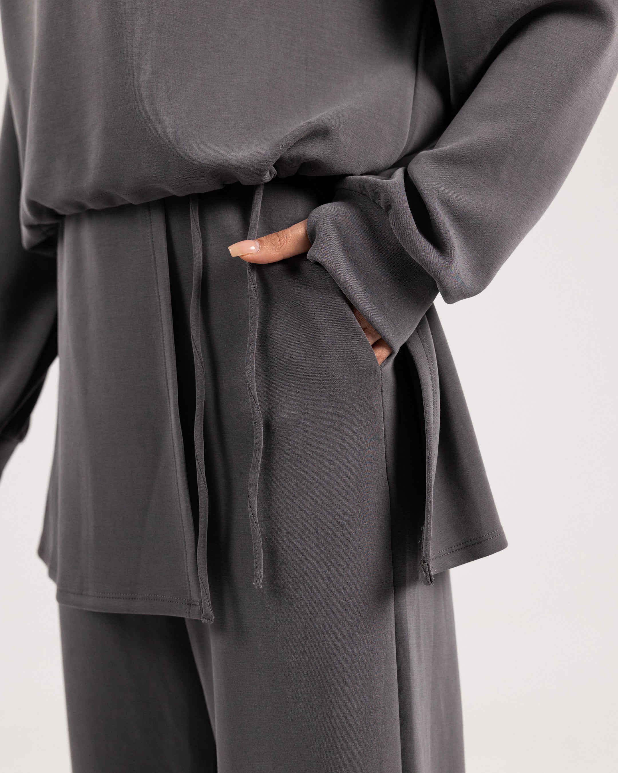 Wrap-Over Sweatpants - Gray