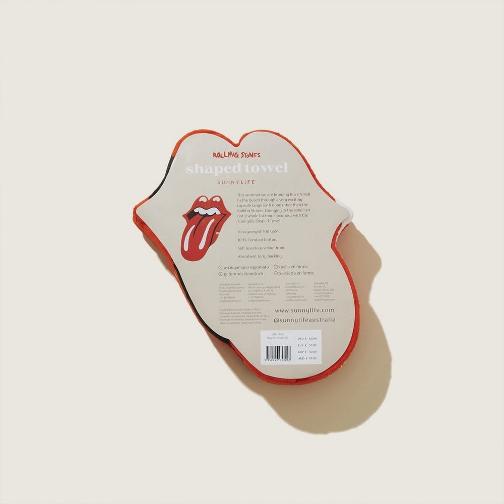 Shaped Towel Rolling Stones Lips