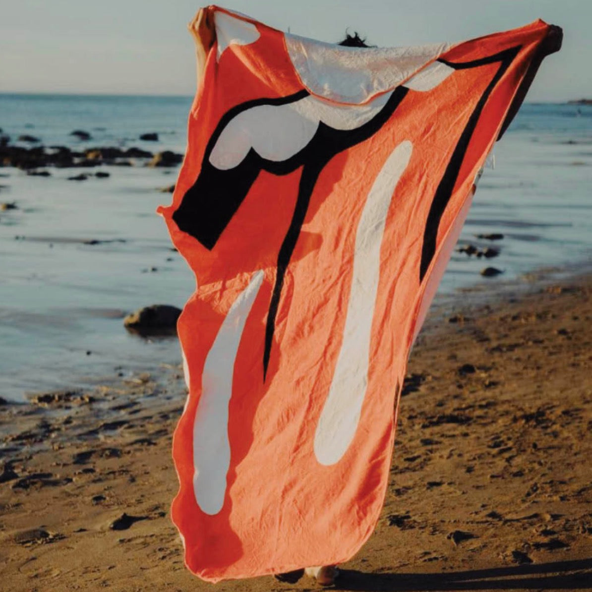 Shaped Towel Rolling Stones Lips